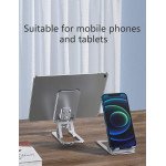 Wholesale Universal Aluminum Metal Adjustable Cell Phone Stand for Desk Foldable Dock for All Phones, iPad Pro, Tablets (Silver)
